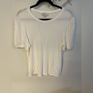 LOFT Cream Short Sleeve Tee